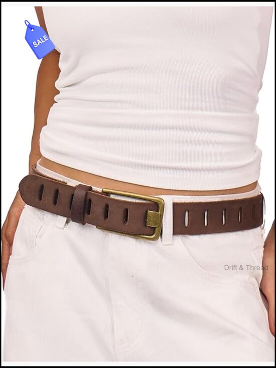 Genuine Leather Western Belt for Jeans Wide 1.57\